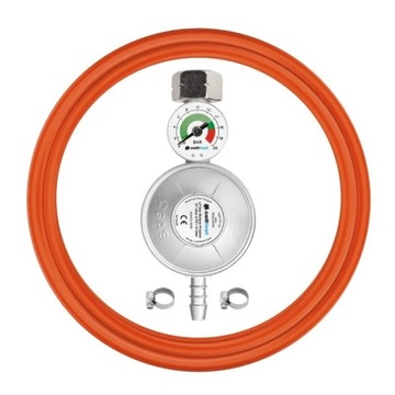 ZESTAW PRZYŁĄCZENIOWY Butli Gazu REDUKTOR Z MAN. + WĄŻ 2 Metry + 2 ZACISKI