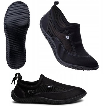 Buty do wody męskie czarne HI-TEC ochronne materiałowe jeżowce skały 45