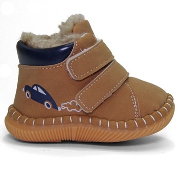 Trzewiczki kozaczki futerko zimowe r18/11cm camel