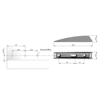НАКОНЕЧНИК МЕБЕЛЬНОГО БАМПЕРА НА ДЛИННОМ МАГНИТЕ K-PUSH ПЕРЕХОДНИКЕ БЕЛЫЙ