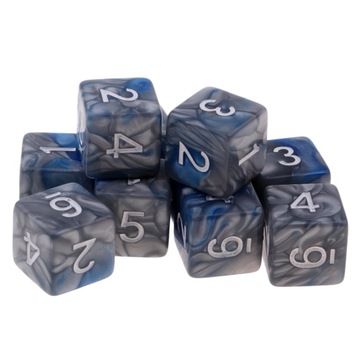 10pcs D6 POLYHEDRAL mm Set Double Colors Six Sided Blue+Gray