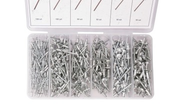 НАБОР ЗАКЛЕПОК СО СТАЛЬНЫМ ПУАНСОНОМ 400 ШТ. ОРГАНИЗАТОР