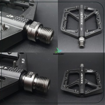Pedały platformowe rowerowe mocne FLY-RIDE MTB ENDURO lekkie czarne nylon
