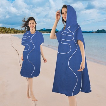 БЫСТРОСЫХАЮЩЕЕ Полотенце для взрослых 80х145 PONCHO BEACH POOL BLUE