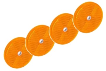 ZESTAW 4x ODBLASKI DO PRZYCZEPY ŻÓŁTE 60mm OTWÓR
