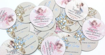 Магнит на холодильник Спасибо гостям Крещение Годик, круглый, 6,5 см.