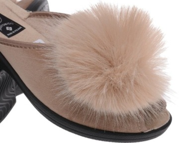 ТАПОЧКИ ЖЕНСКИЕ ПОЛЬСКИЕ ПОМПОН ПРОФИЛЬ be39
