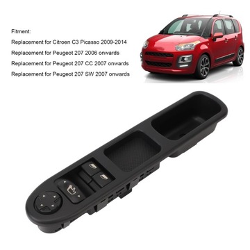 ПАНЕЛЬ ПЕРЕКЛЮЧАТЕЛЯ ОКНА PEUGEOT 207