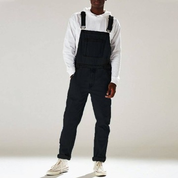 LAPA Męskie spodnie jeansowe HIP-POP na szelkach