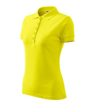 KOSZULKA PIQUE POLO DAMSKA MALFINI 210 BAWEŁNIANA T-SHIRT cytrynowa XL