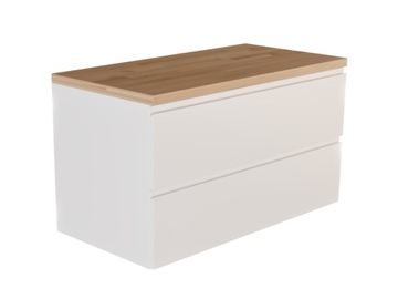 Шкаф для ванной комнаты с глянцевой деревянной столешницей