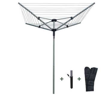 Suszarka ogrodowa na pranie 40m 190cm GRATIS kotwica i pokrowiec BRASQ