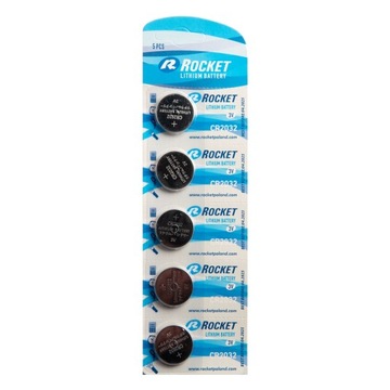 5X Bateria litowa Rocket CR2032