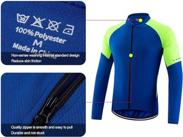 МУЖСКАЯ ВЕЛОСИПЕДНАЯ РУБАШКА С ДЛИННЫМ РУКАВОМ, СВЕТООТРАЖАЮЩАЯ СВИТШОТ, размер M