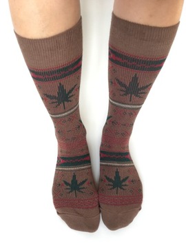 SKARPETKI BAWEŁNIANE KOLOROWE MARIJUANA POLKA39-42