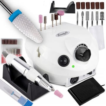 FREZARKA DO PAZNOKCI PROFESJONALNA MANICURE PEDICURE 65W + ZESTAW FREZÓW