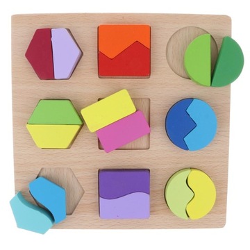 Montessori geometria edukacyjna drewniana