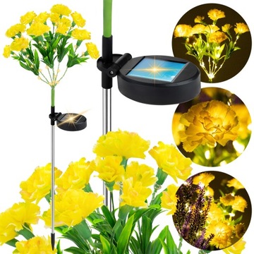 LAMPA OGRODOWA SOLARNA BUKIET KWIATÓW LED WBIJANA Z CZUJNIKIEM OZDOBA KWIAT