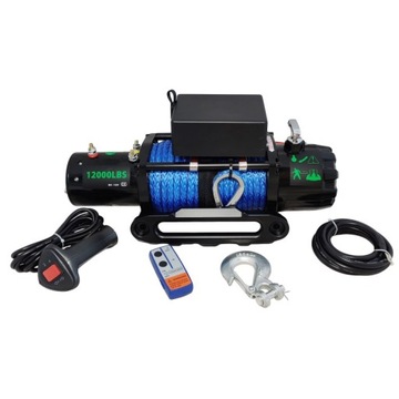 Wyciągarka elektryczna 12000 z liną syntetyczną 5 454 kg laweta offroad