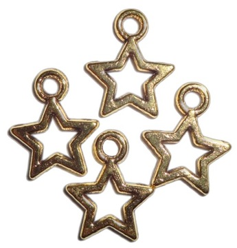 ZŁOTE ZAWIESZKI CHARMS GWIAZDKI 12mm 10szt ZAWIESZKA WISIOREK GWIAZDKA