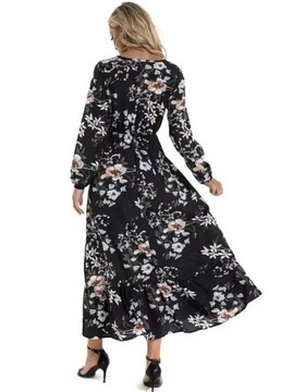 Autumn/New Floral Long Sleeve Dresses Round Neck H