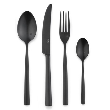 VERLO SU BLACK Zestaw 24-elementowy matowe PVD czarny elegancki mat