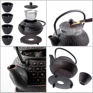 ЧЕРНЫЙ ЧАЙНИК, ЧУГУННЫЙ КУВШИН, Чайник, Заварник для чая, травы, 800мл, 4 чашки