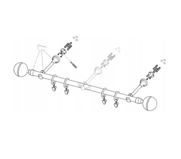 Карниз одинарный металлический Медный Антик 300 см 19мм Luna различные узоры