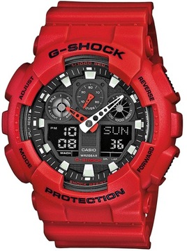 Zegarek G-SHOCK GA-100B-4AER Stoper Alarm Czerwony