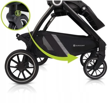 LEKKI WÓZEK SPACEROWY DZIECIĘCY + GONDOLA 2w1 OBROTOWY 360 DUŻE KOŁA 0-22KG