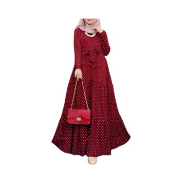 Muzułmańska sukienka w kropki elegancka sukienka
