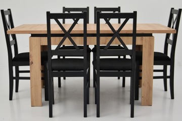 SONOMA раздвижной стол с 6 деревянными стульями СТОЛОВАЯ