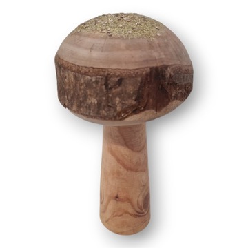 Dekoracja drewniany GRZYB 16 cm