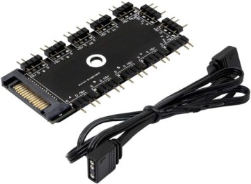 Hub Rozdzielacz SATA 12x aRGB 5V LED 3PIN