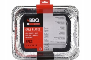 BBQ Tacki aluminiowe głębokie na grilla 32x26cm 2szt