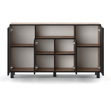 ДУБ ВОТАН ЧЕРНЫЙ ШКАФ 140 СМ ЛОФТ 4 ДВЕРИ