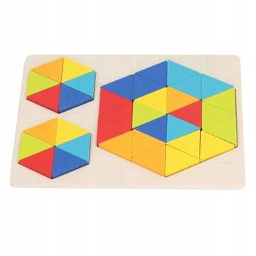 DREWNIANE SZEŚCIOKĄTNE PUZZLE DO LOGICZNEGO MYŚLENIA
