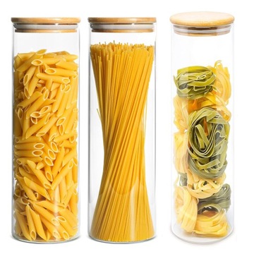 SŁOIKÓW DO PRZECHOWYWANIA POJEMNIKI SZKLANE DO SPAGHETTI Z POKRYWKĄ