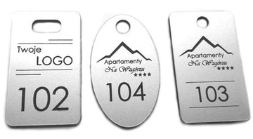 BRELOKI do kluczy NUMERKI szatni DWUSTR 5x3 20 szt