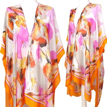 JEDWABNE PAREO CHUSTA PLAŻOWA narzutka BOHO KOLORY