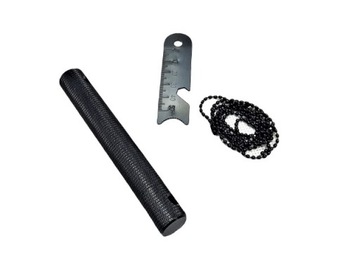 ФЛИНТИНГЛИНГ С КОМПАСОМ, СКРЕБКОМ, ЦЕПЬЮ, ЗАКРЫТЫМ В АЛЮМИНИЕВОЙ ТРУБКЕ