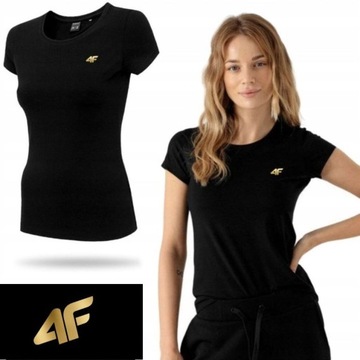 KOSZULKA DAMSKA 4F T-SHIRT PODKOSZULEK SPORTOWA NA CO DZIEŃ METALICZNE LOGO
