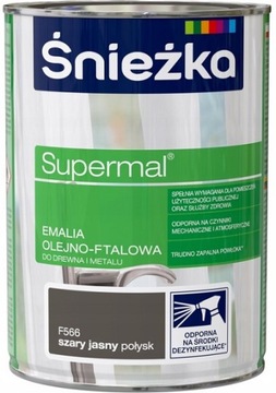 ŚNIEŻKA EMALIA OLEJNO-FTALOWA SZARY POŁYSK 0,8L