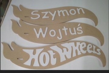 Tabliczka LOGO HOT WHEELS grawer IMIĘ DZIECKA