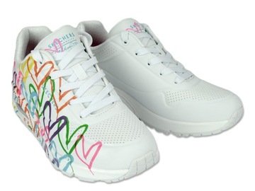 Buty Damskie Skechers 177981WMLT UNO HIGHLIGHT LOVE Białe 37