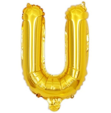 Balon Foliowy LITERA U Złota Błyszcząca - 16