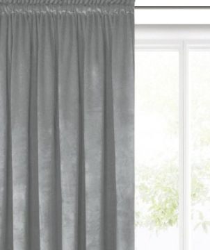 ZASŁONY WELWET 135x250 GREY TAŚMA Na Wymiar