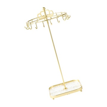 Obrotowy stojak na biżuterię Żelazny stojak na bransoletki Organizer biżuterii Złoty