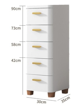 БЕЛЫЙ ШКАФ ДЛЯ ВАННОЙ С ЯЩИКАМИ 5 ЯЩИКОВ ВЫСОКОЙ 30см RG17