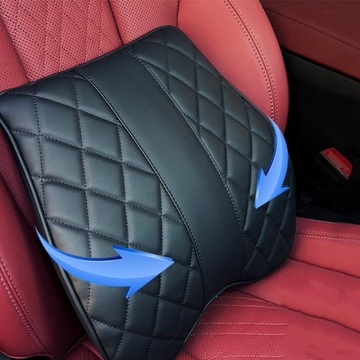 Автомобильный кожаный коврик для сиденья, подушка для поддержки спины, подголовник